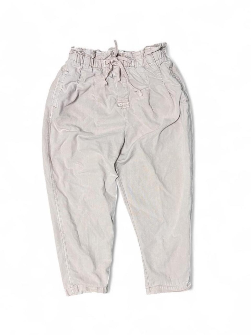 Light pink free people drawstring barrel jeans